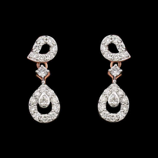 14K Rose Gold Diamond Earrings - 0.37ct SI-IJ