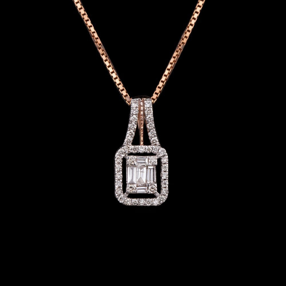 14K Rose Gold Diamond Pendant - 0.35ct SI-IJ