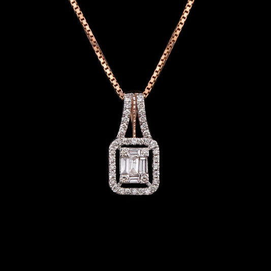 14K Rose Gold Diamond Pendant - 0.35ct SI-IJ