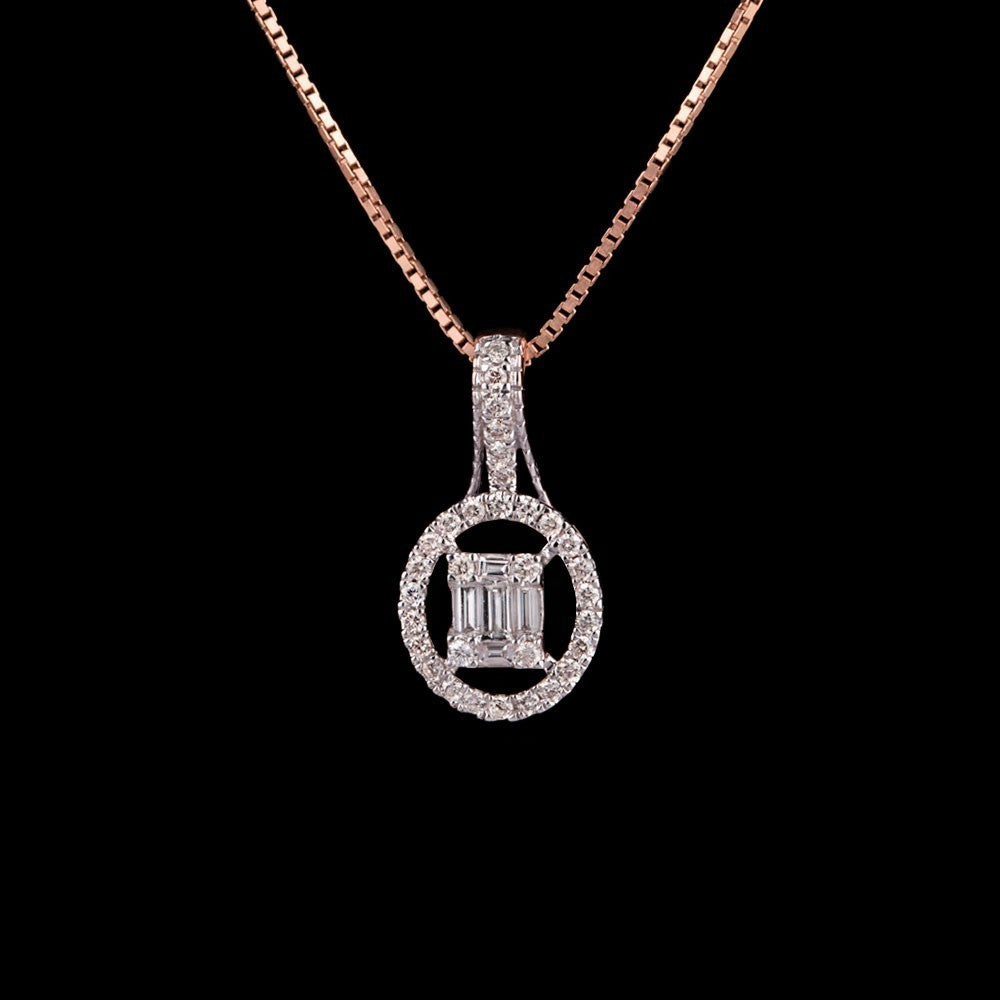 14K Rose Gold Diamond Pendant - 0.38ct SI-IJ