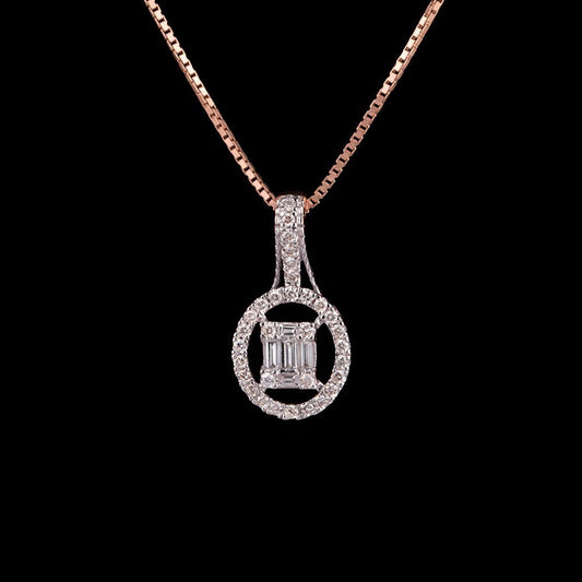 14K Rose Gold Diamond Pendant - 0.38ct SI-IJ