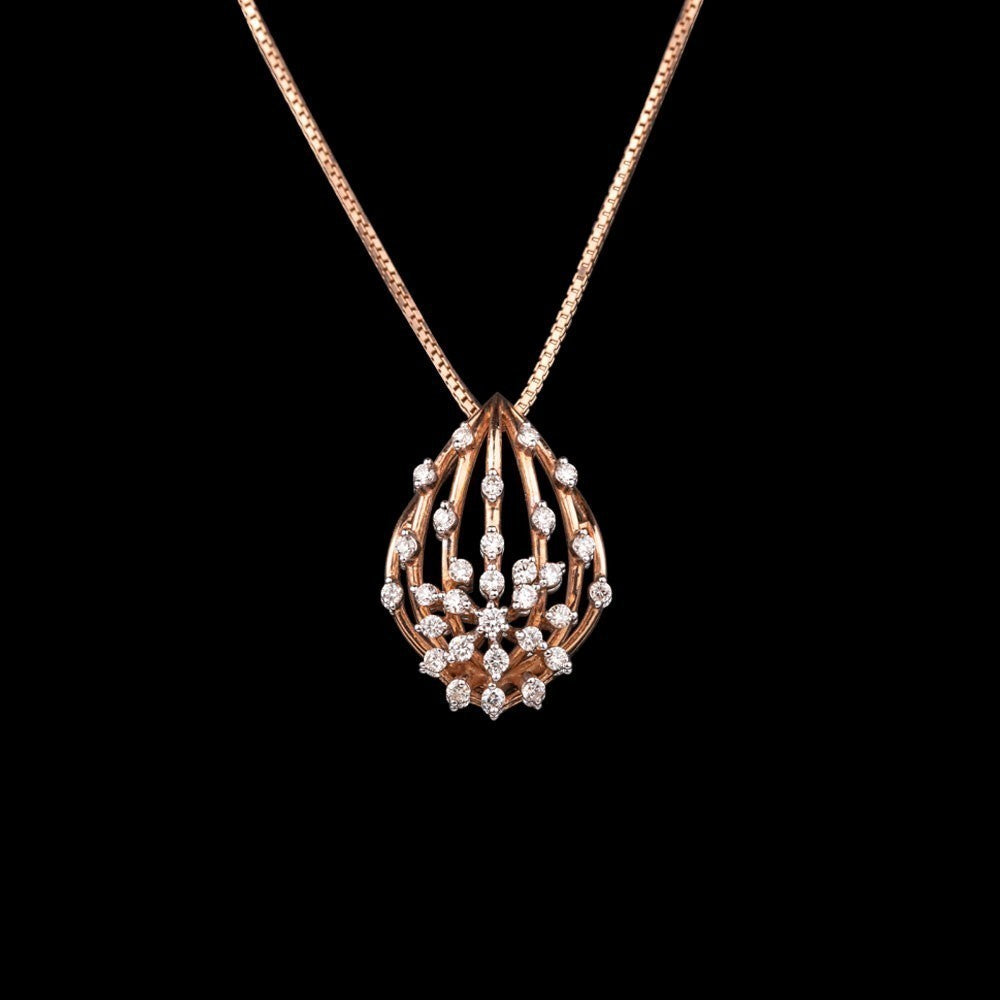 14K Rose Gold Diamond Pendant - 0.52ct SI-IJ