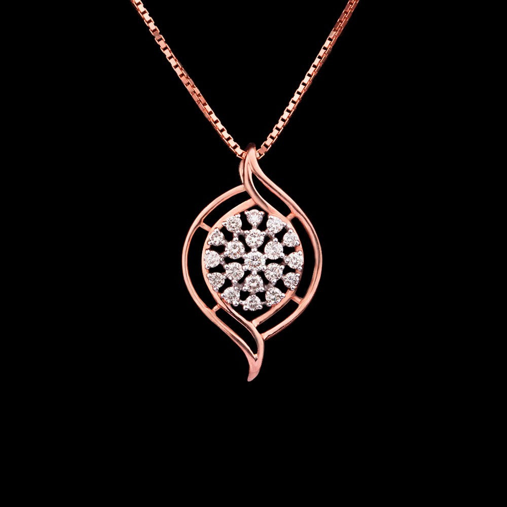 14K Rose Gold Diamond Pendant - 0.4ct SI-IJ