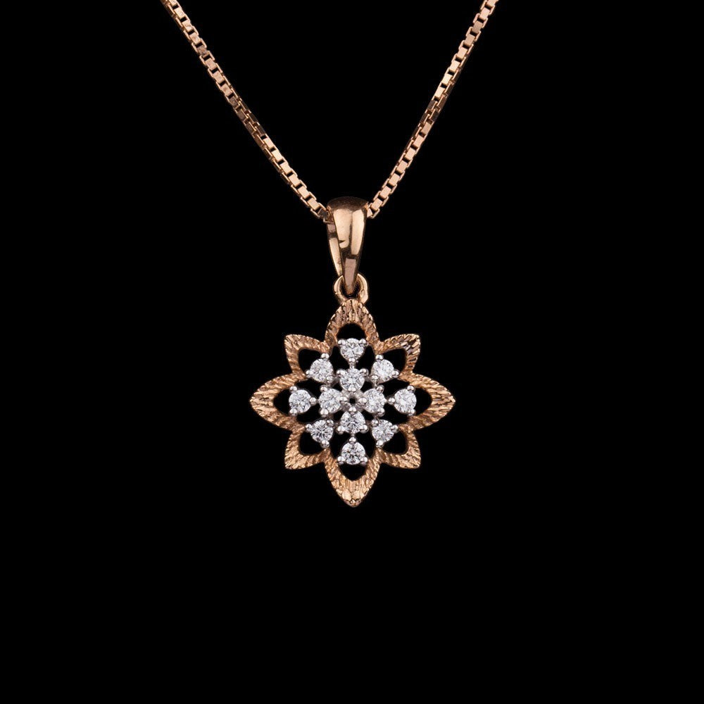 18K Rose Gold Diamond Pendant - 0.17ct VVS-EF