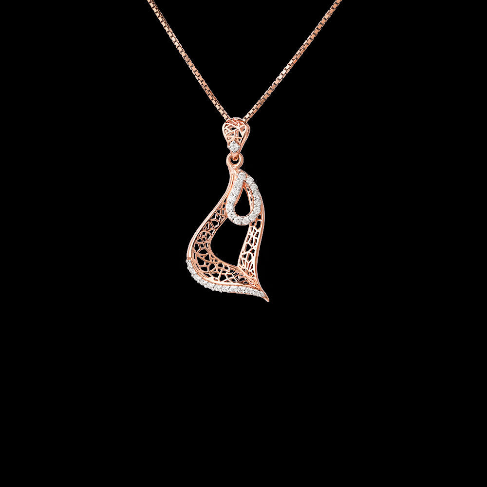 14K Rose Gold Diamond Pendant - 0.27ct SI-IJ
