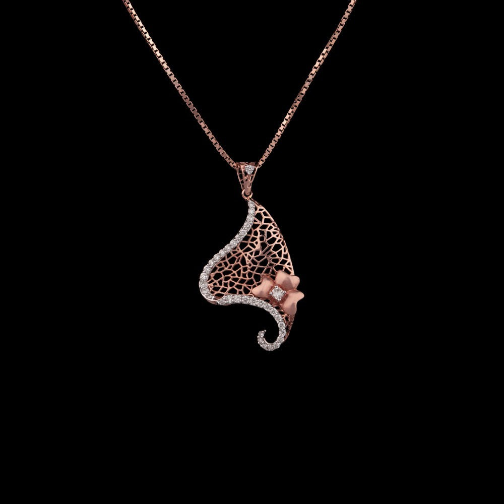 14K Rose Gold Diamond Pendant - 0.32ct SI-IJ