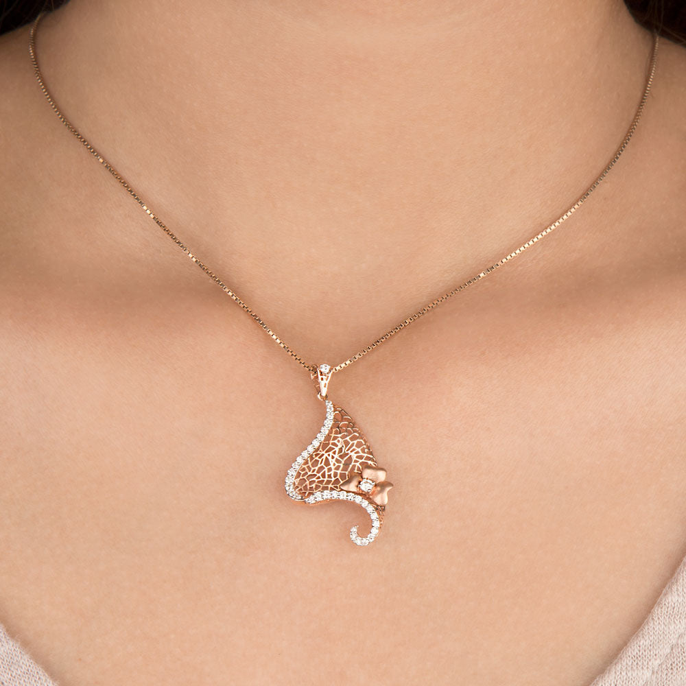 14K Rose Gold Diamond Pendant - 0.32ct SI-IJ