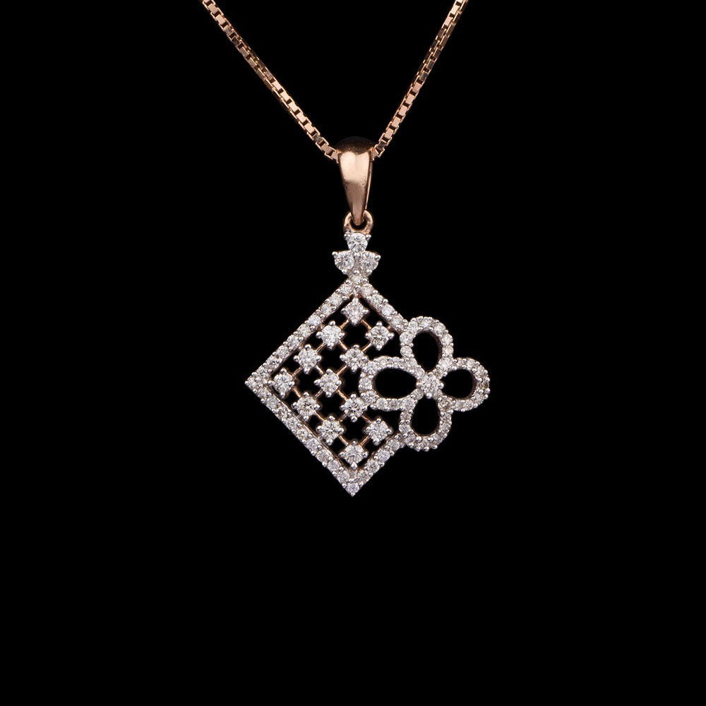 14K Rose Gold Diamond Pendant - 0.47ct SI-IJ