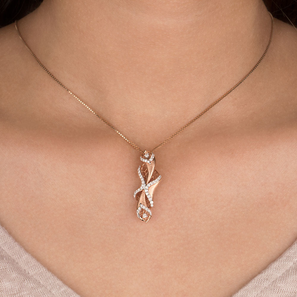14K Rose Gold Diamond Pendant - 0.4ct SI-IJ