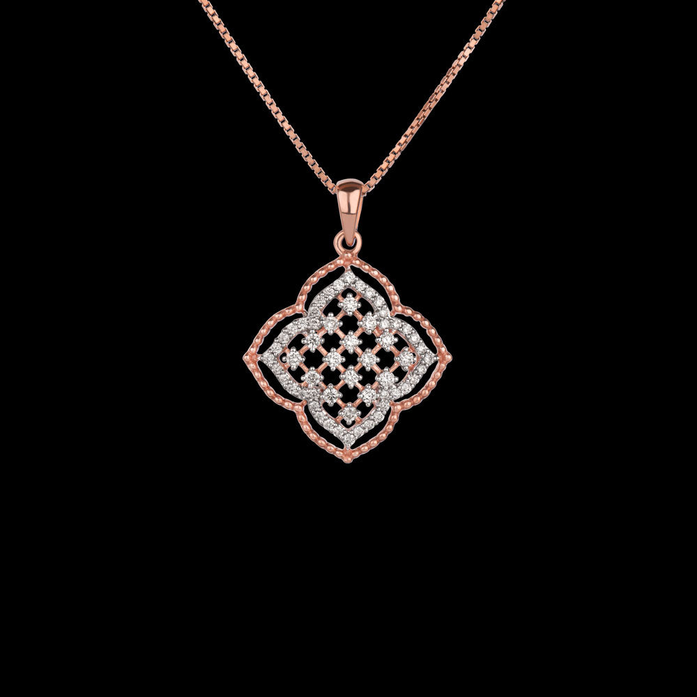 14K Rose Gold Diamond Pendant - 0.47ct SI-IJ
