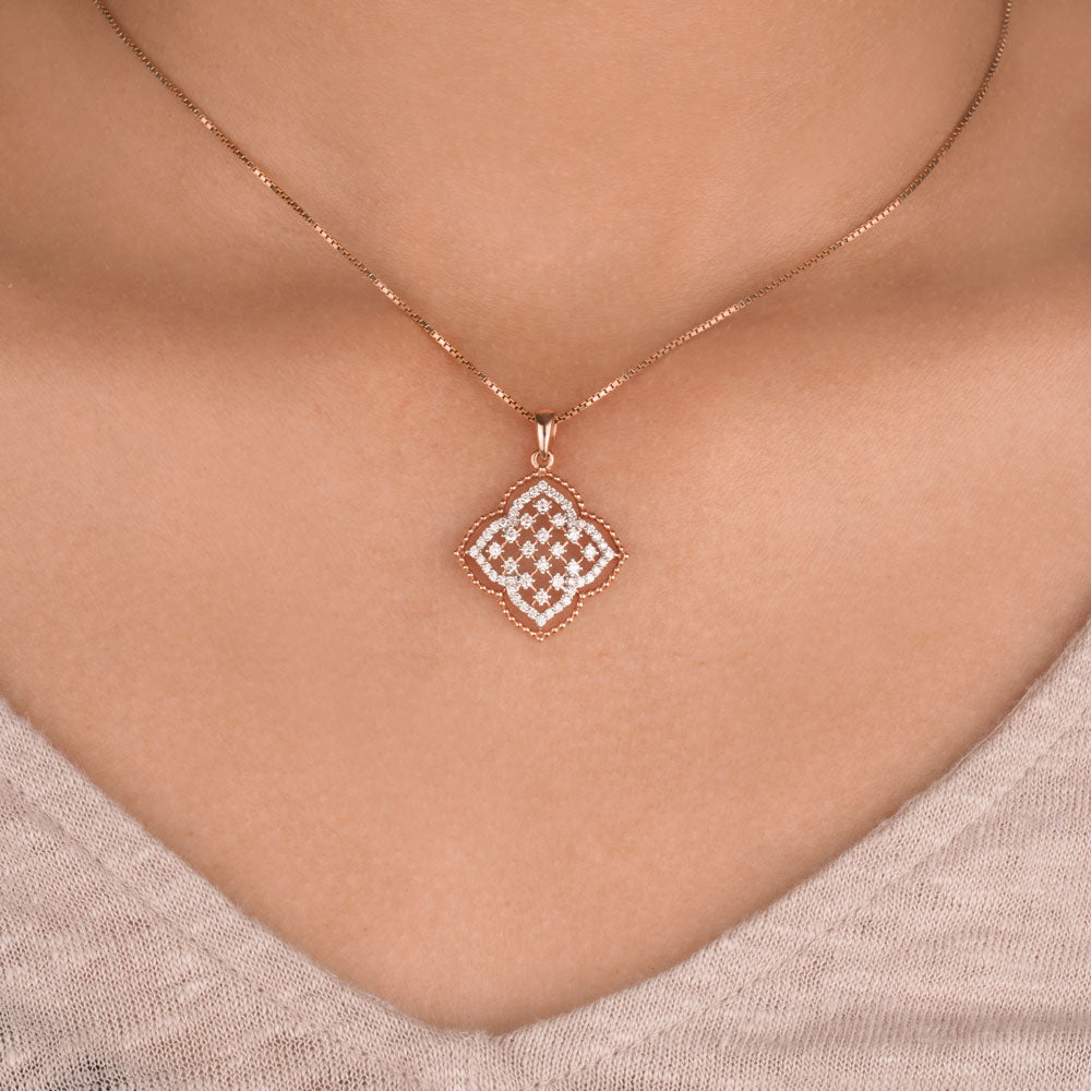 14K Rose Gold Diamond Pendant - 0.47ct SI-IJ
