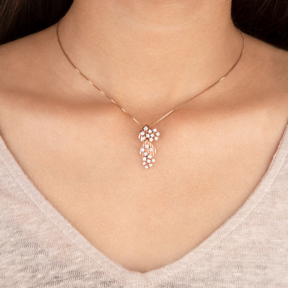 14K Rose Gold Diamond Pendant - 0.65ct VS-GH
