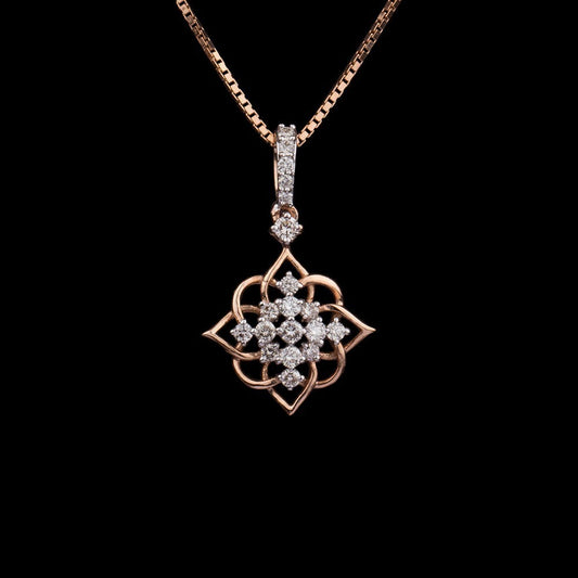 14K Rose Gold Diamond Pendant - 0.33ct SI-IJ