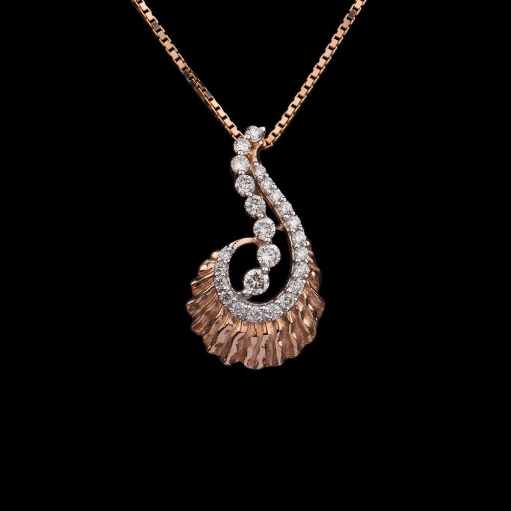 14K Rose Gold Diamond Pendant - 0.34ct SI-IJ