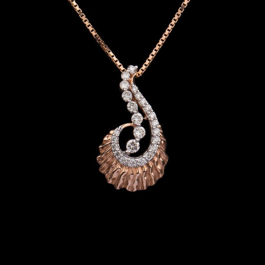 14K Rose Gold Diamond Pendant - 0.34ct SI-IJ