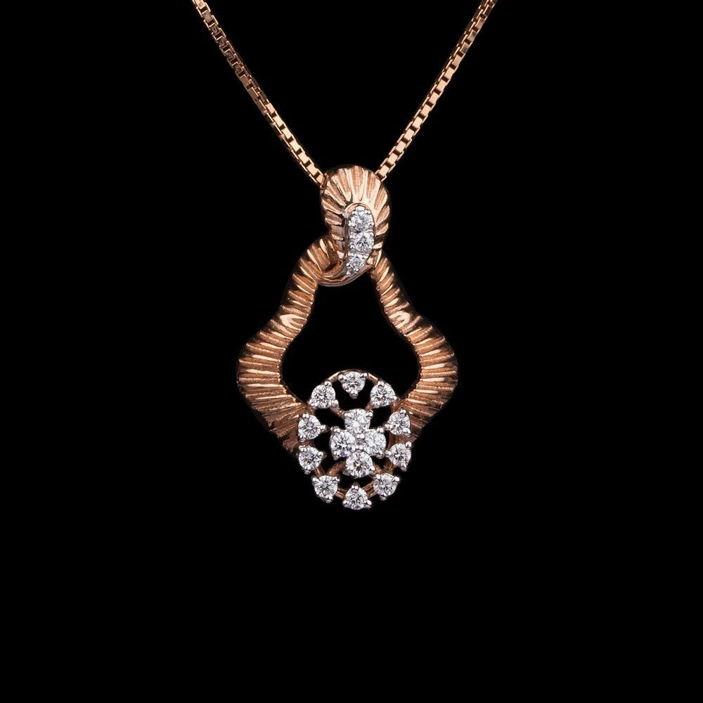 14K Rose Gold Diamond Pendant - 0.34ct SI-IJ