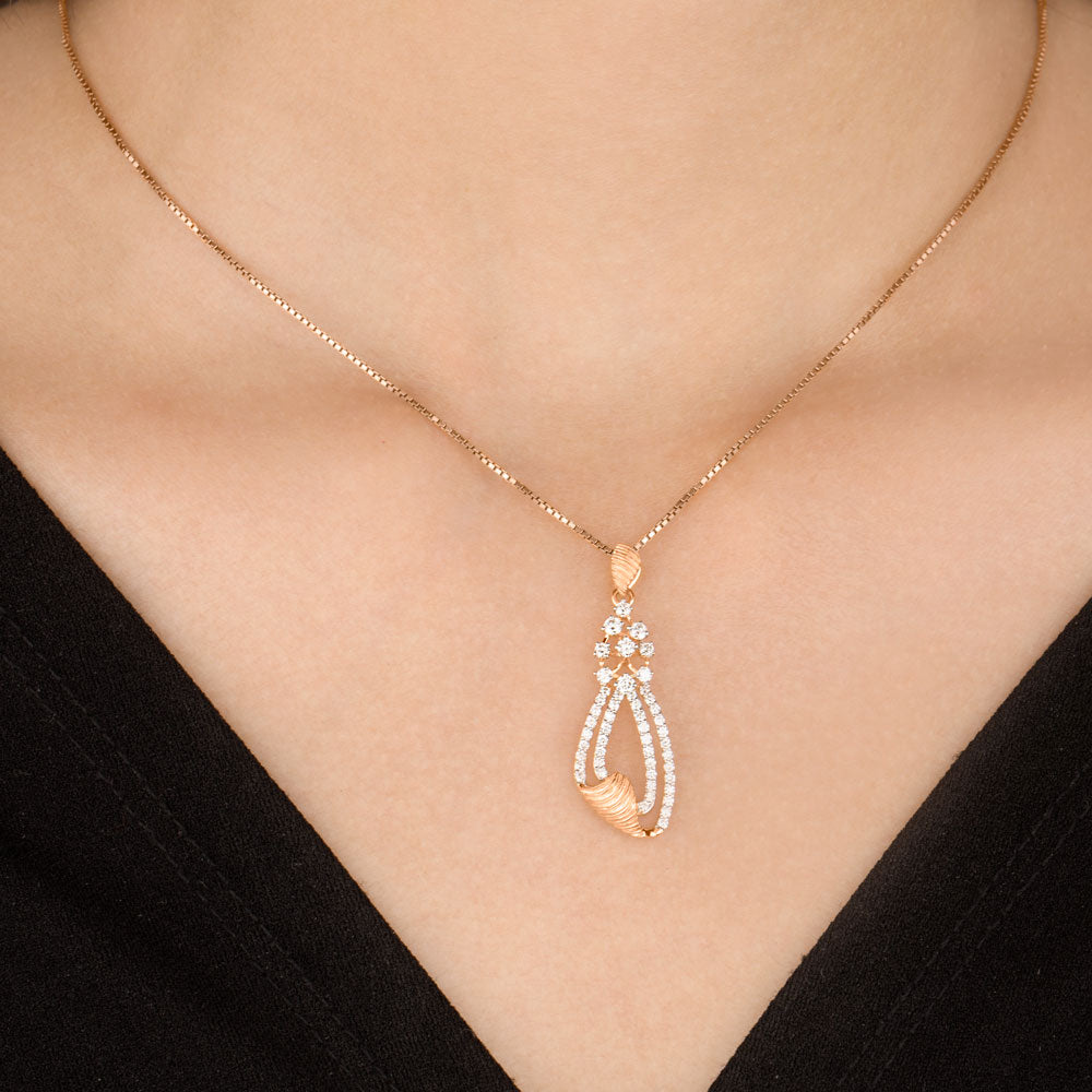 18K Yellow Gold Diamond Pendant - 0.589ct VVS-VS-GH