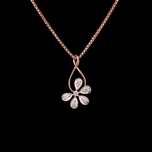 18K Rose Gold Diamond Pendant - 0.12ct VS-FG