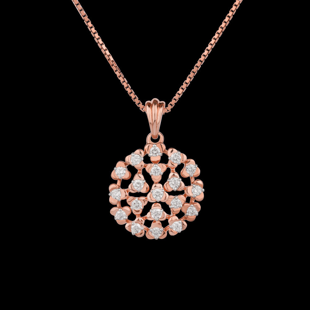 18K Rose Gold Diamond Pendant - 0.35ct VS-FG