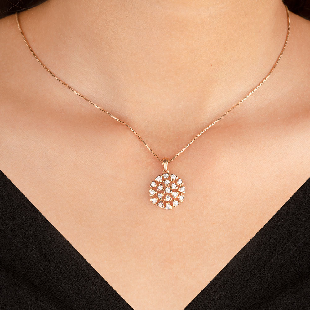 18K Rose Gold Diamond Pendant - 0.35ct VS-FG