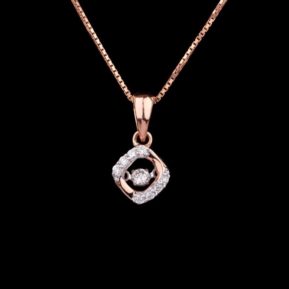 18K Rose Gold Diamond Pendant - 0.13ct VS-FG