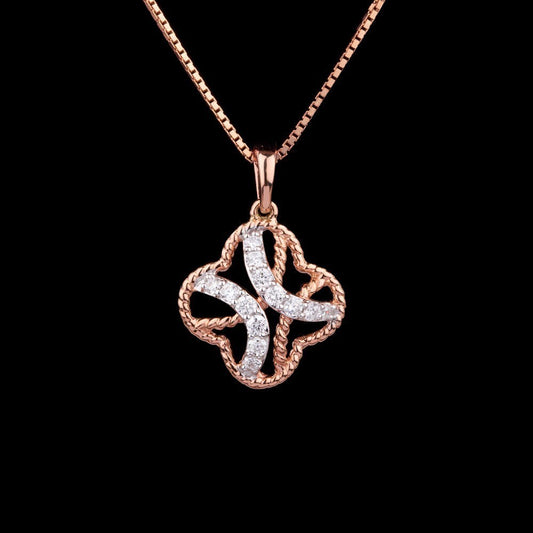 18K Rose Gold Diamond Pendant - 0.14ct VS-FG