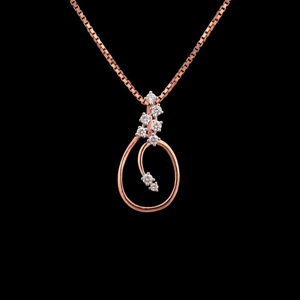 18K Rose Gold Diamond Pendant - 0.13ct VS-FG