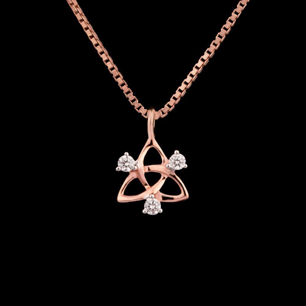 18K Rose Gold Diamond Pendant - 0.07ct VS-FG