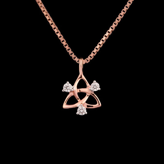 18K Rose Gold Diamond Pendant - 0.07ct VS-FG
