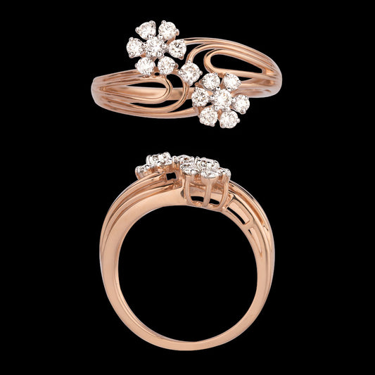 14K Rose Gold Diamond Ring - 0.42ct VVS-VS-IJ