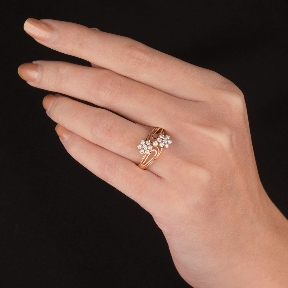 14K Rose Gold Diamond Ring - 0.42ct VVS-VS-IJ