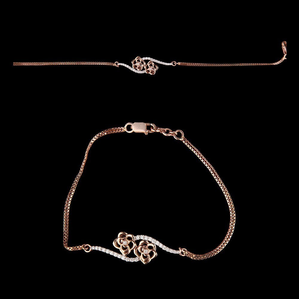 14K Rose Gold Diamond Bracelet - 0.25ct VVS-EF