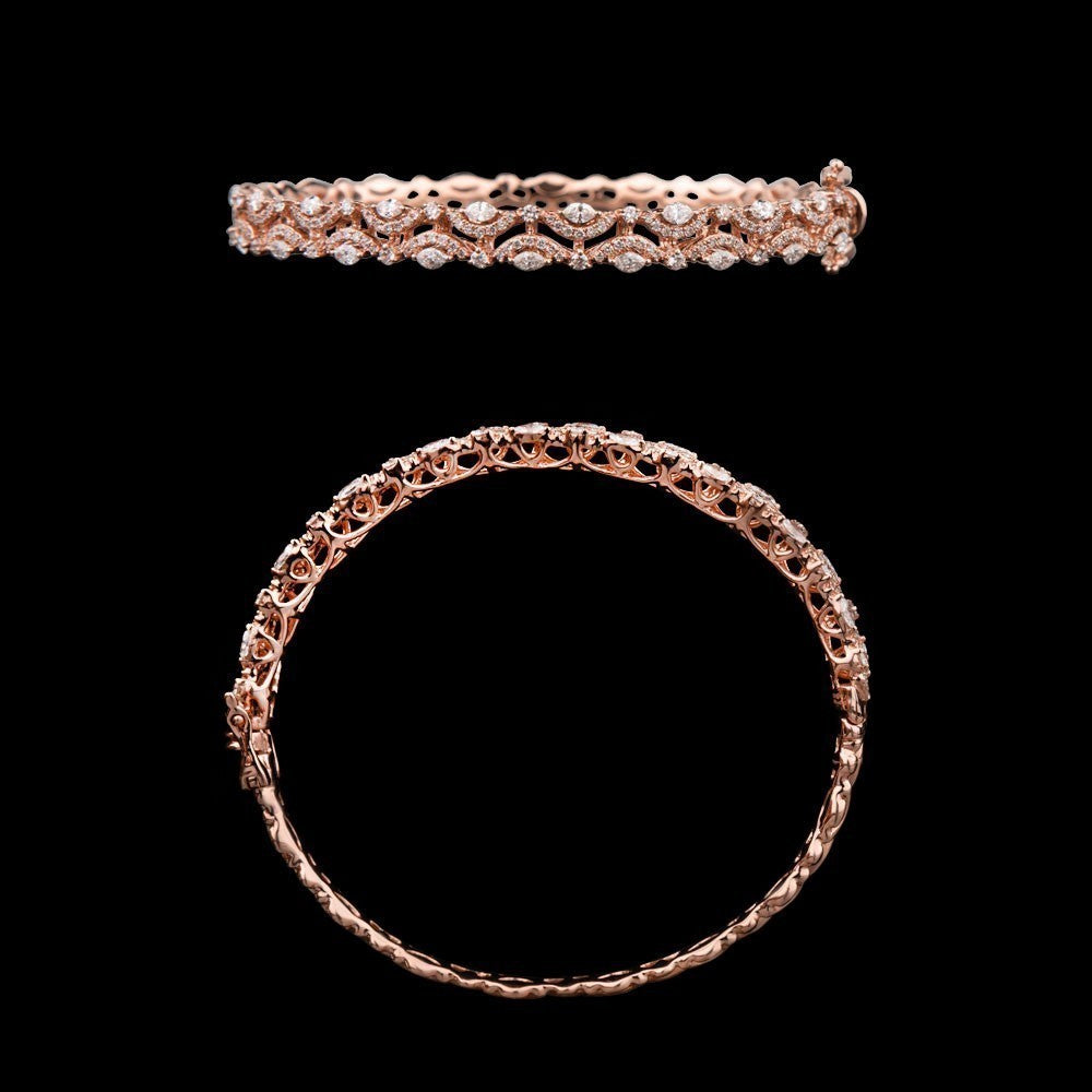 14K Rose Gold Diamond Kada - 1.56ct SI-GH
