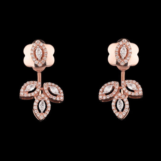 14K Rose Gold Diamond Earrings - 0.69ct SI-GH
