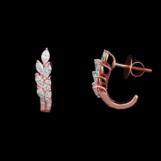 14K Rose Gold Diamond Earrings - 0.82ct SI-GH