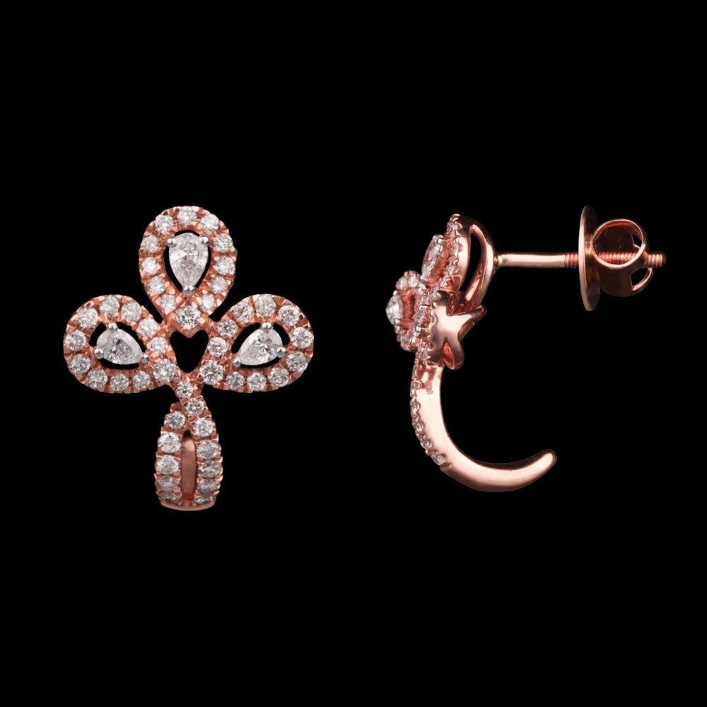 14K Rose Gold Diamond Earrings - 0.82ct VS-GH