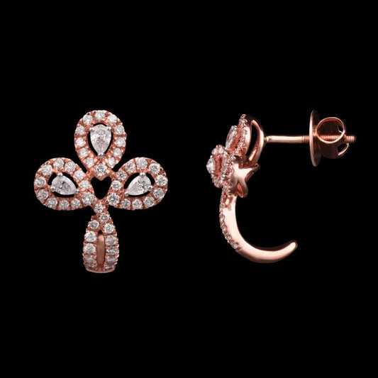 14K Rose Gold Diamond Earrings - 0.82ct VS-GH