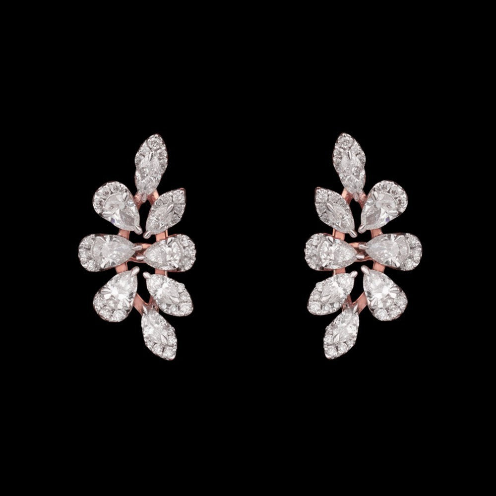 14K Rose Gold Diamond Earrings - 1.36ct SI-GH