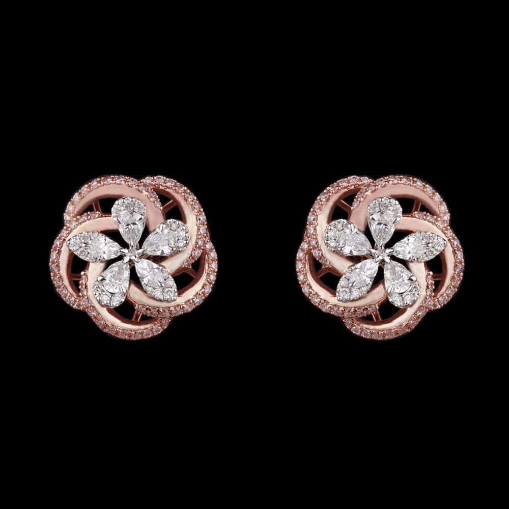 14K Rose Gold Diamond Earrings - 0.98ct SI-GH