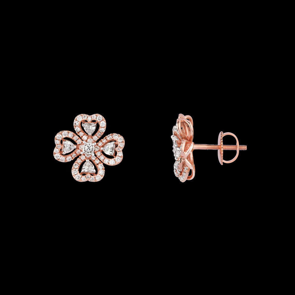 14K Rose Gold Diamond Earrings - 1.21ct SI-GH