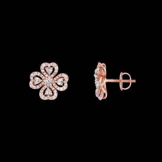 14K Rose Gold Diamond Earrings - 1.21ct SI-GH