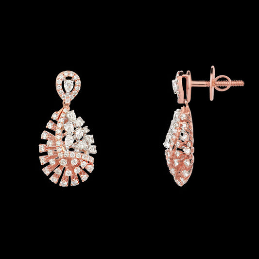 14K Rose Gold Diamond Earrings - 1.63ct SI-GH