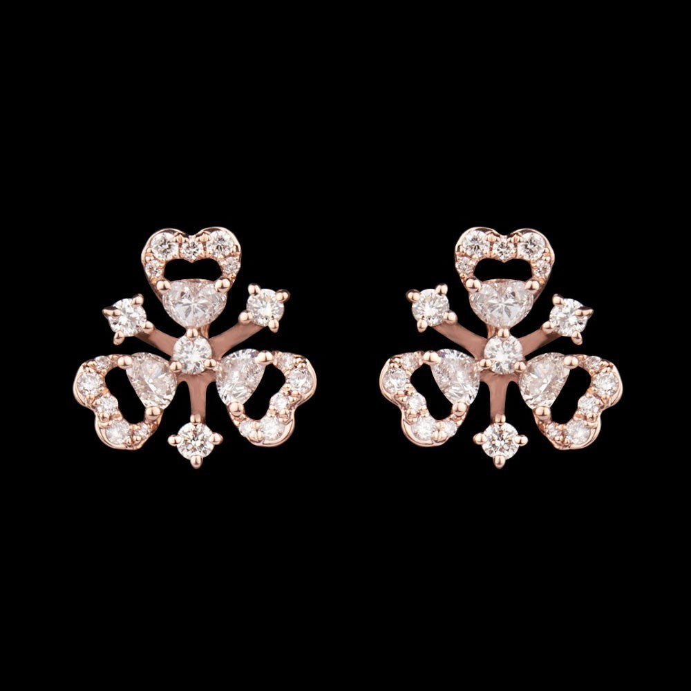 14K Rose Gold Diamond Earrings - 0.66ct SI-GH