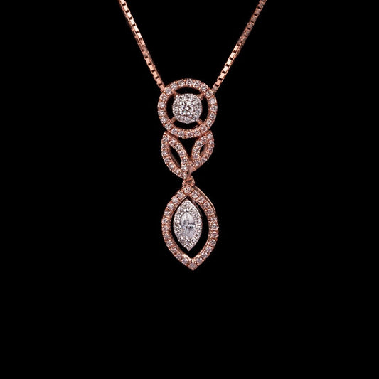 14K Rose Gold Diamond Pendant - 0.41ct SI-GH