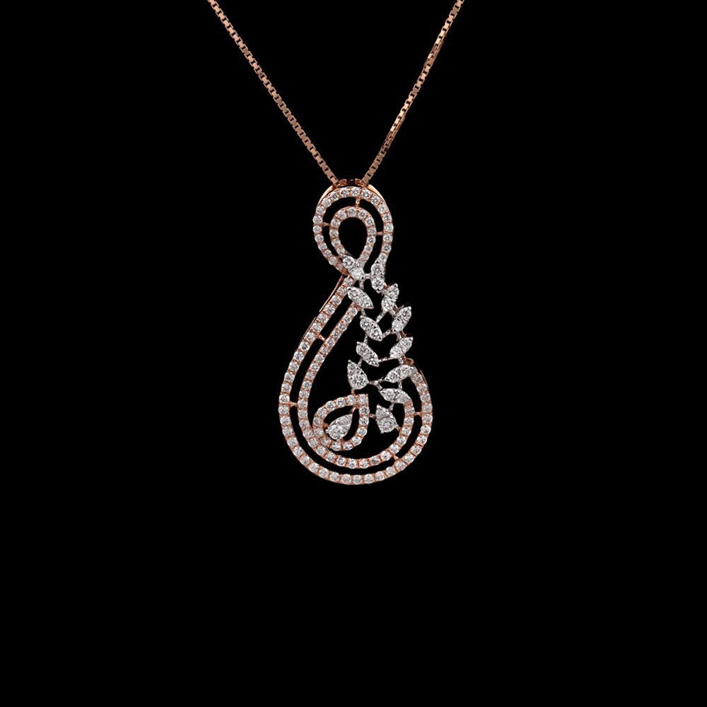 14K Rose Gold Diamond Pendant - 1.02ct SI-GH