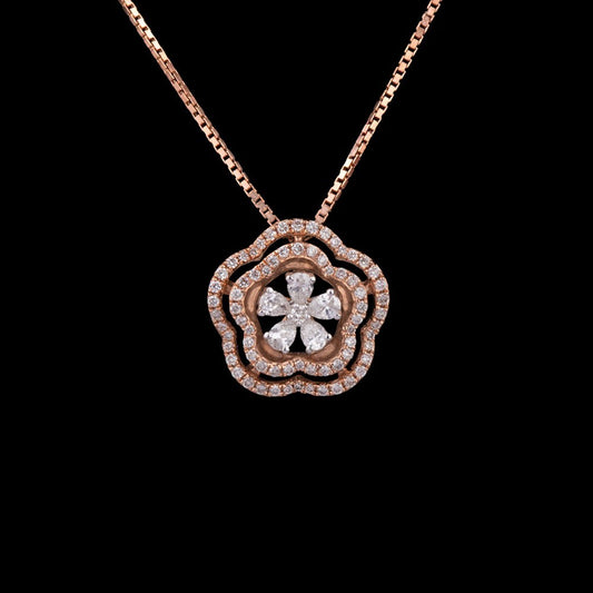 14K Rose Gold Diamond Pendant - 0.5ct SI-GH