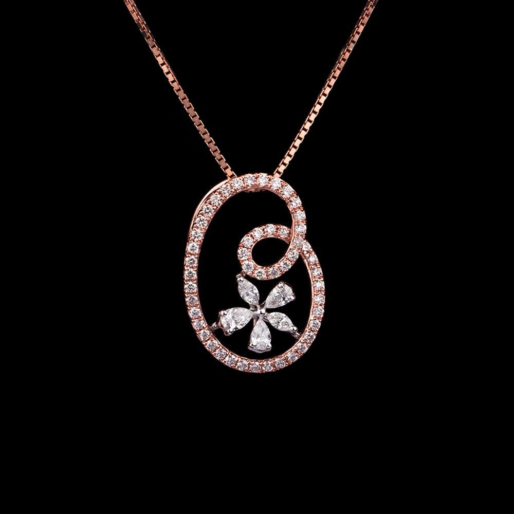 14K Rose Gold Diamond Pendant - 0.66ct SI-GH