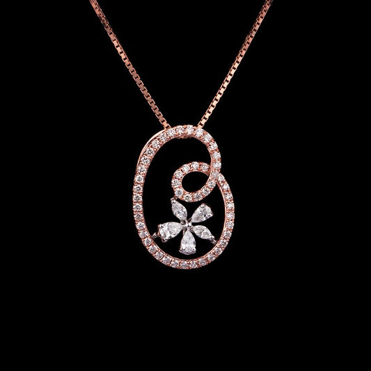 14K Rose Gold Diamond Pendant - 0.66ct SI-GH