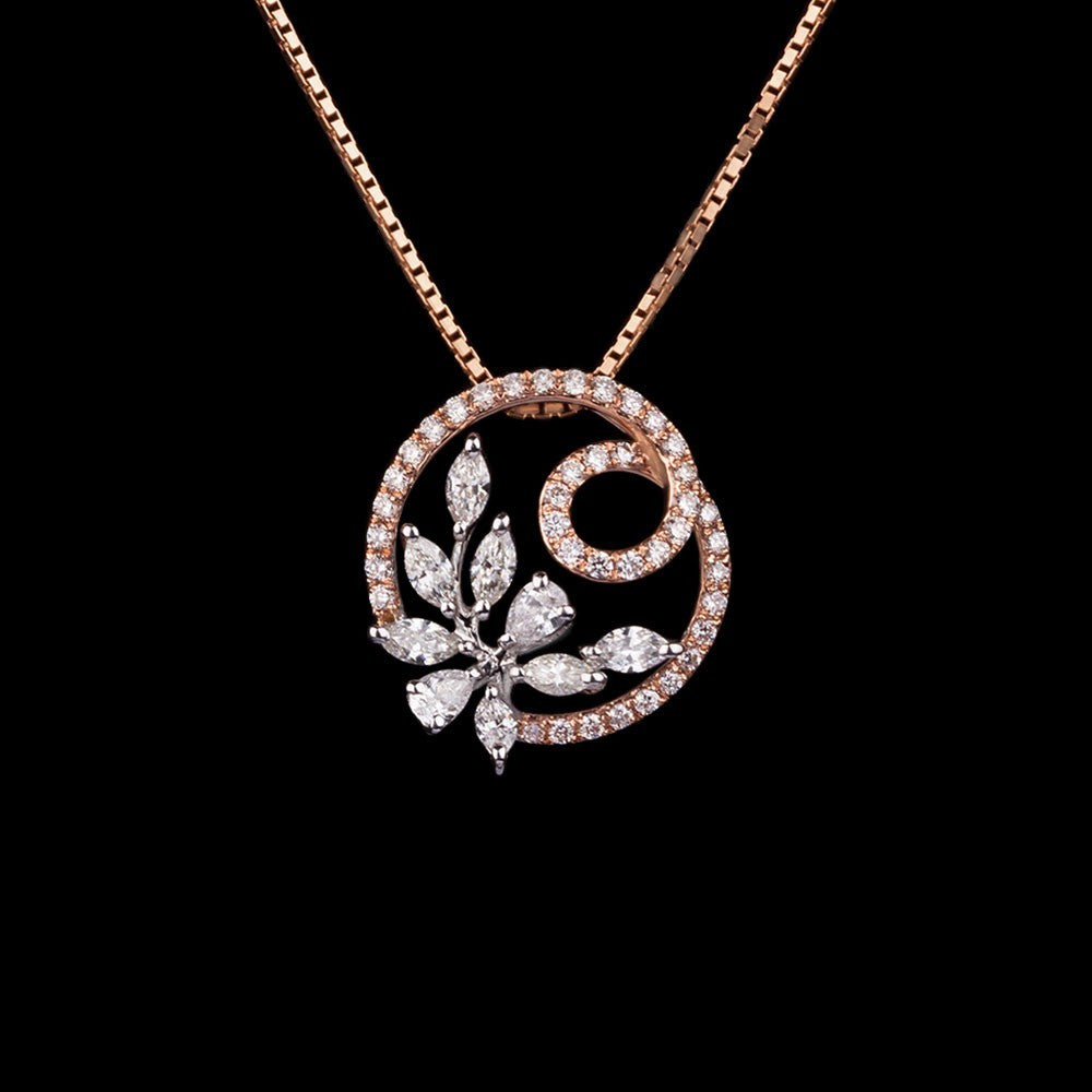 14K Rose Gold Diamond Pendant - 0.71ct SI-GH