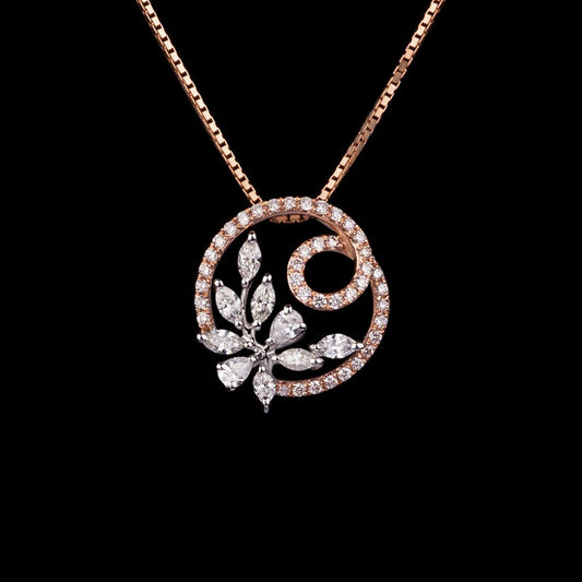 14K Rose Gold Diamond Pendant - 0.71ct SI-GH